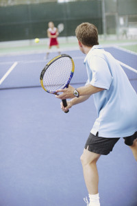 Couple Playing Tennis