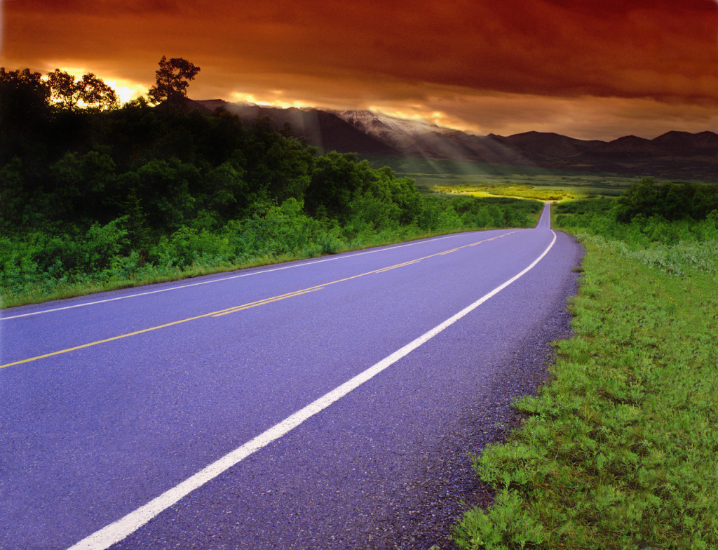 Country Road On Cloudy Day
