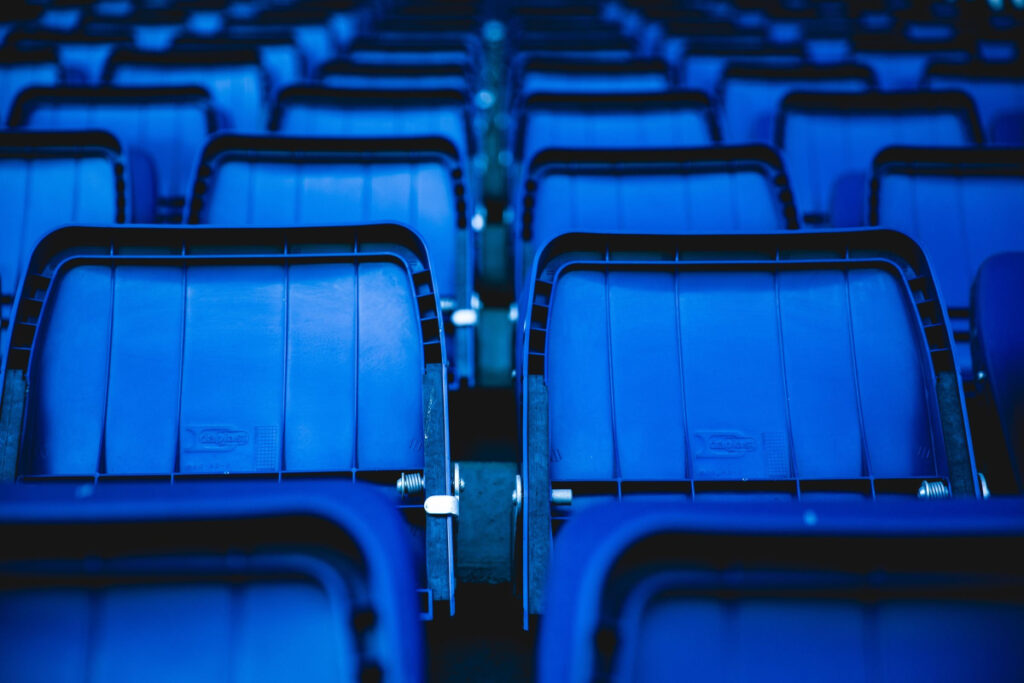 Empty seats in a stadium